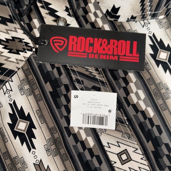 Mens Rock & Roll Denim Pearl snap - Picture 2 of 3